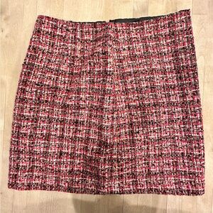 Talbots Red and Black Tweed Mini Skirt